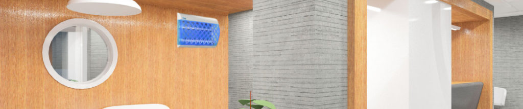 office lobby with a reception desk